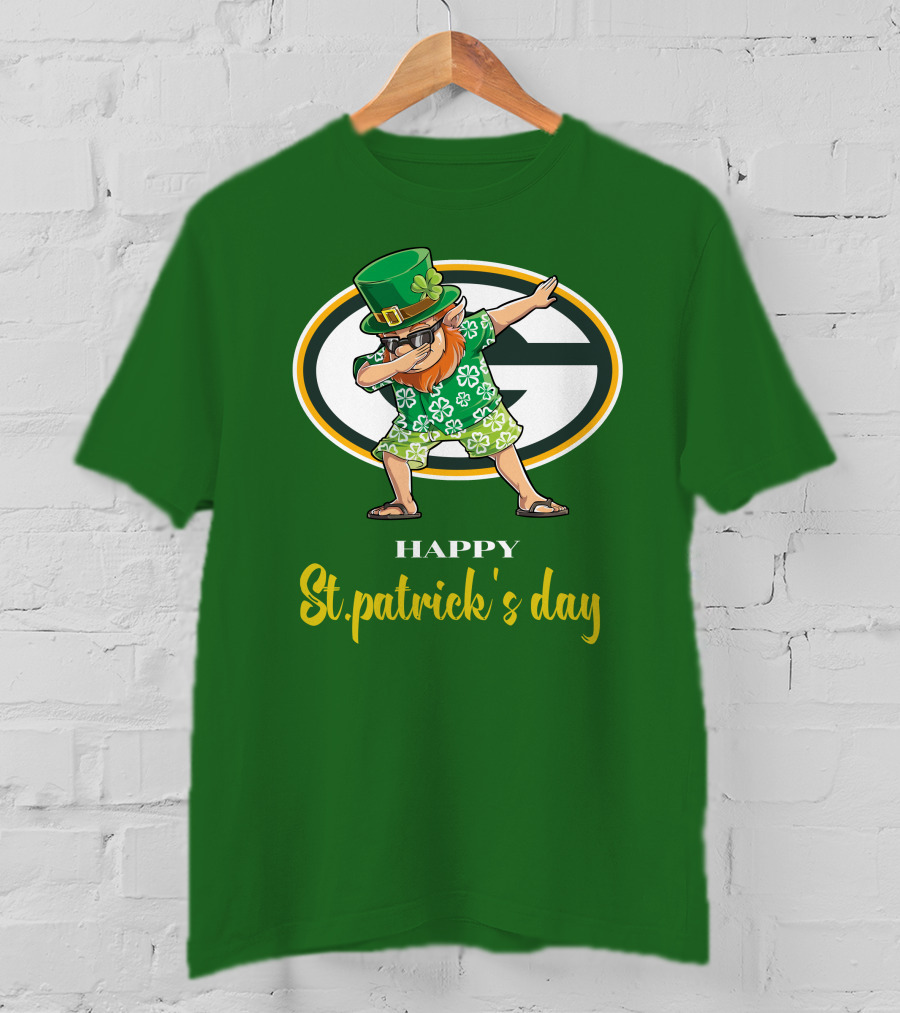Green Bay Packers Happy St. Patrick's Day Dabbing Leprechaun T-Shirt