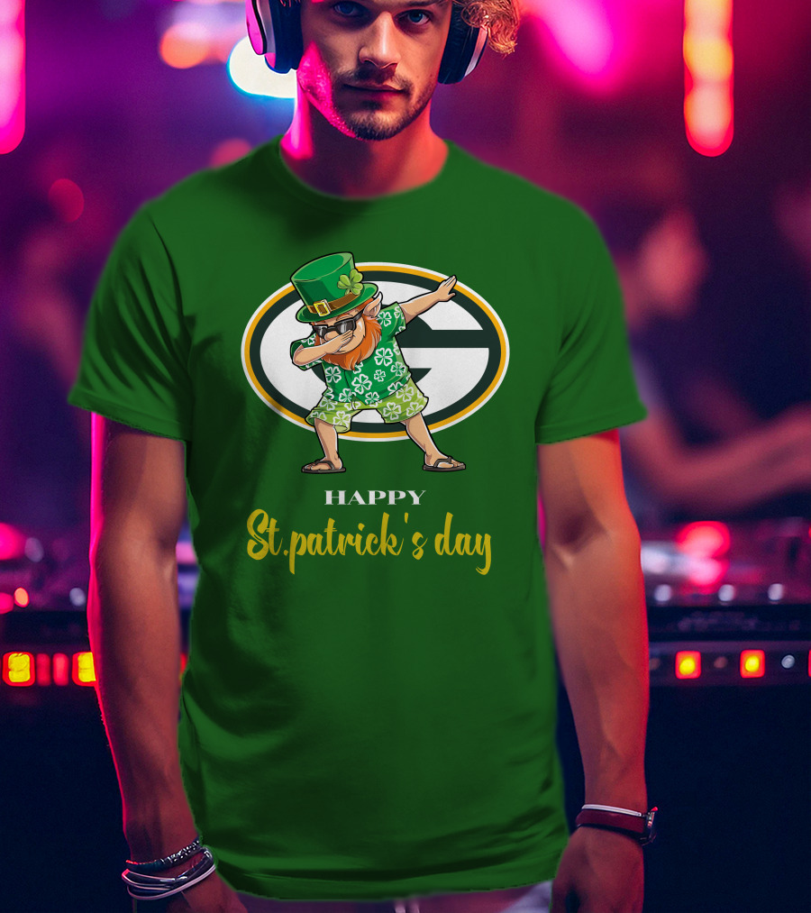 Green Bay Packers Happy St. Patrick's Day Dabbing Leprechaun T-Shirt
