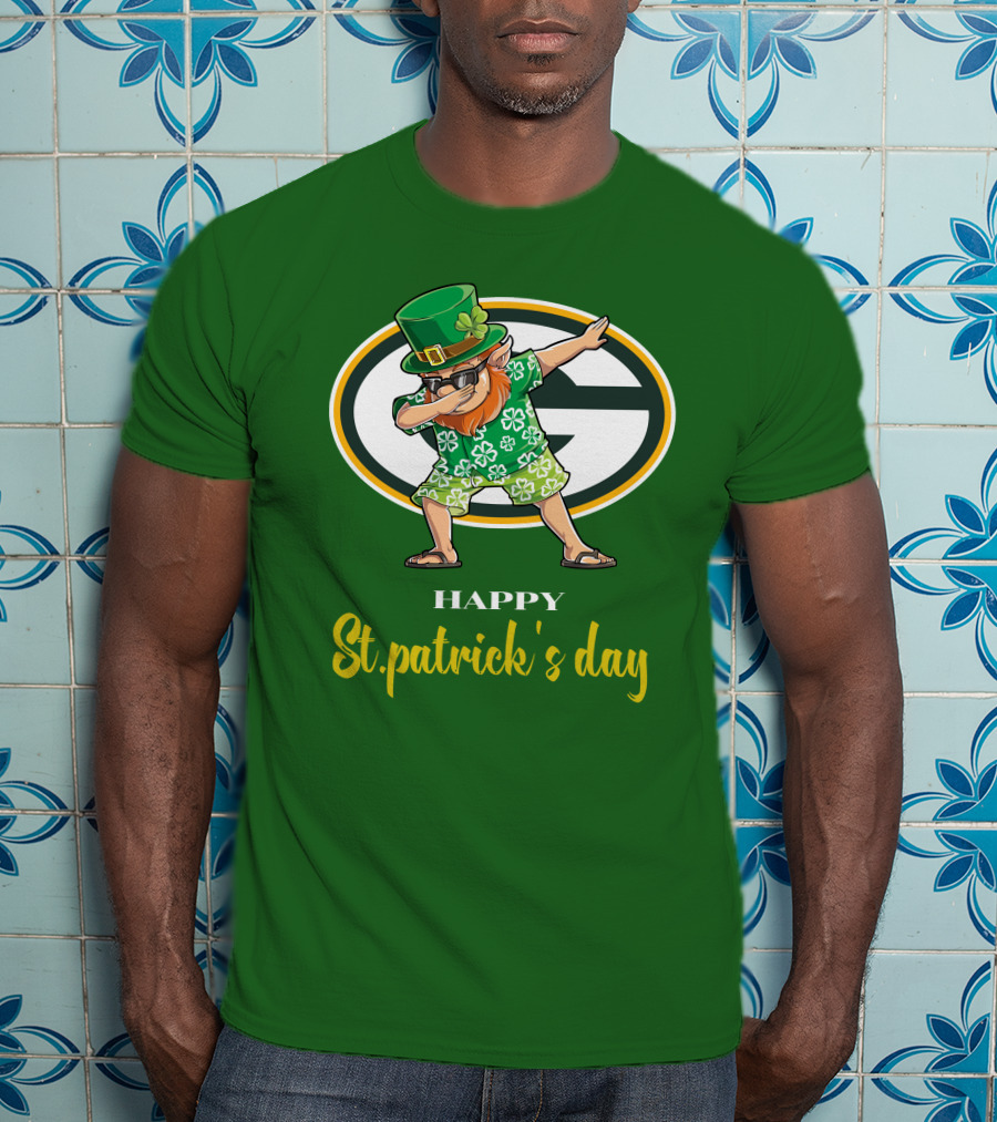 Green Bay Packers Happy St. Patrick's Day Dabbing Leprechaun T-Shirt
