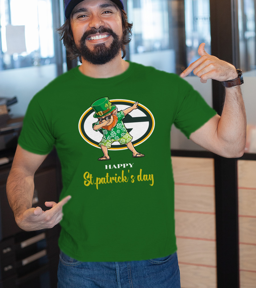 Green Bay Packers Happy St. Patrick's Day Dabbing Leprechaun T-Shirt
