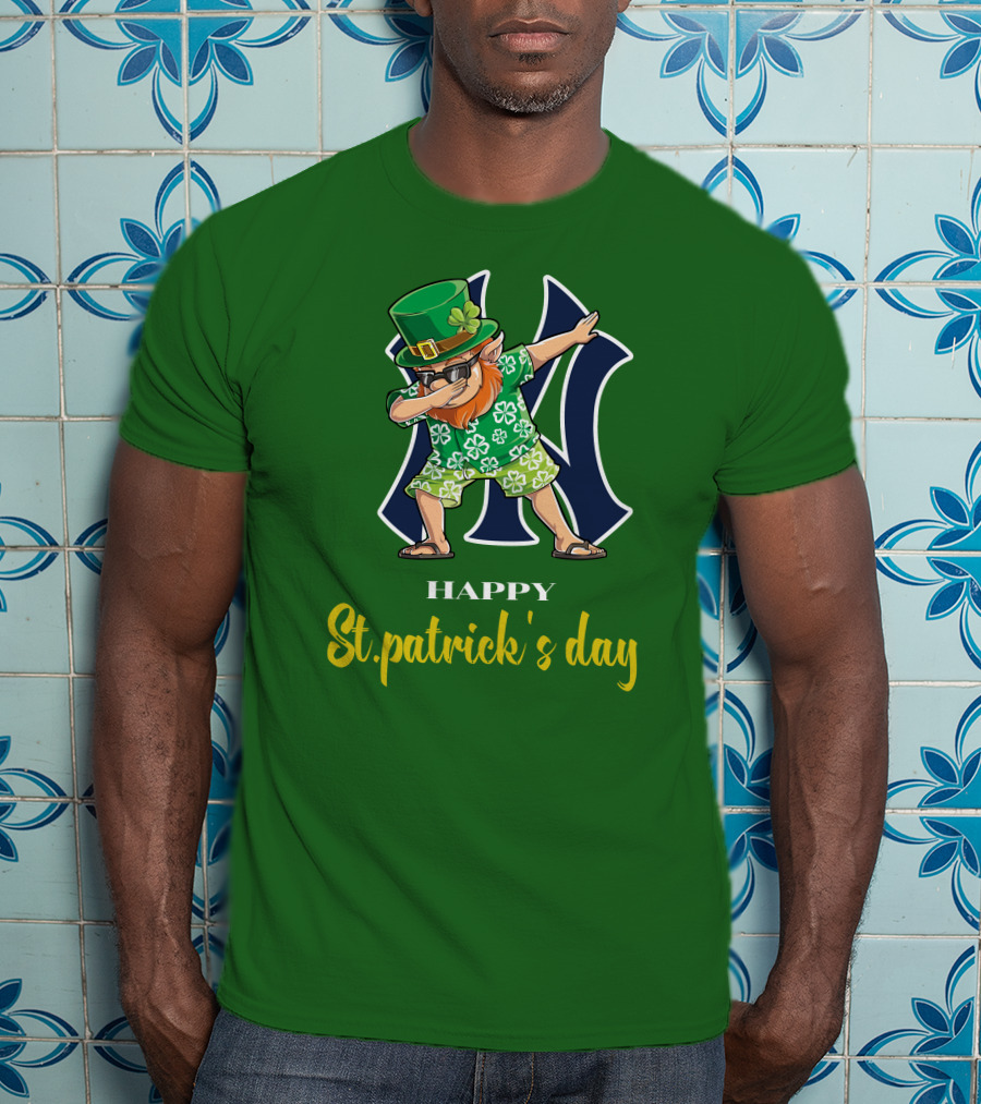 Happy St. Patrick's Day New York Yankees Dabbing Leprechaun T-Shirt
