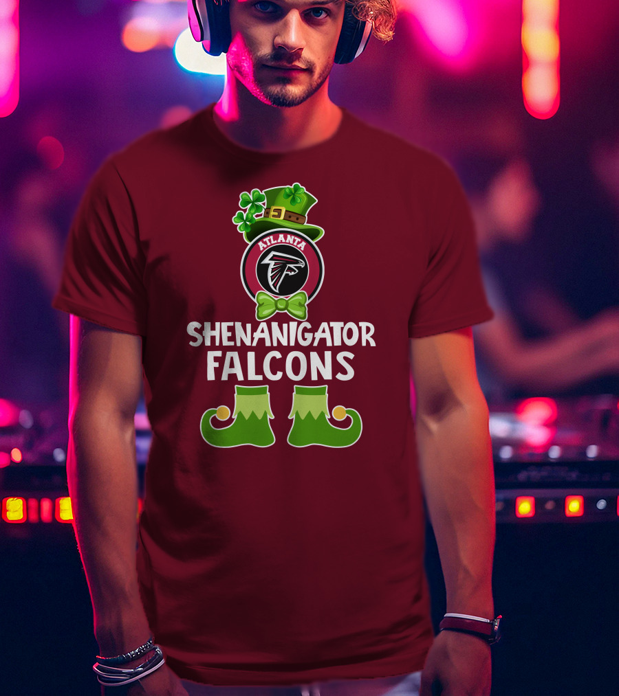 Shenanigator Leprechaun Atlanta Falcons St. Patrick's Day Fun T-Shirt
