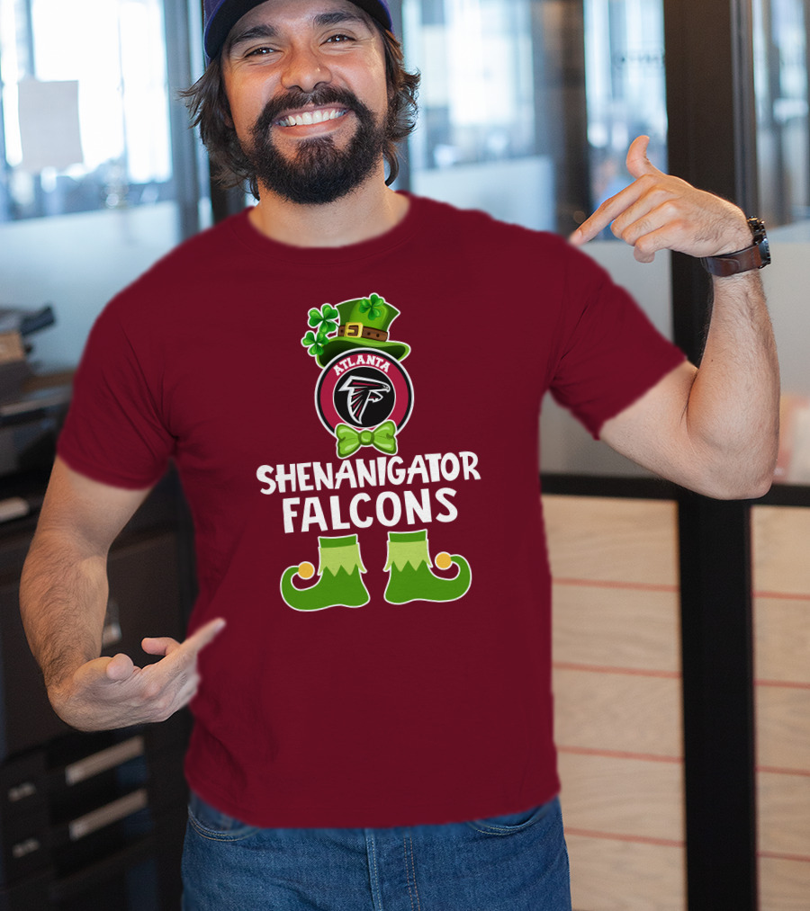 Shenanigator Leprechaun Atlanta Falcons St. Patrick's Day Fun T-Shirt