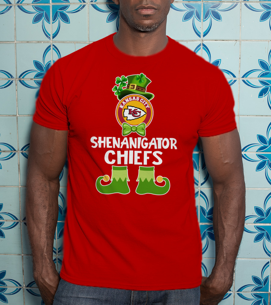 Kansas City Chiefs Shenanigator Leprechaun St. Patrick's Day Fun T-Shirt