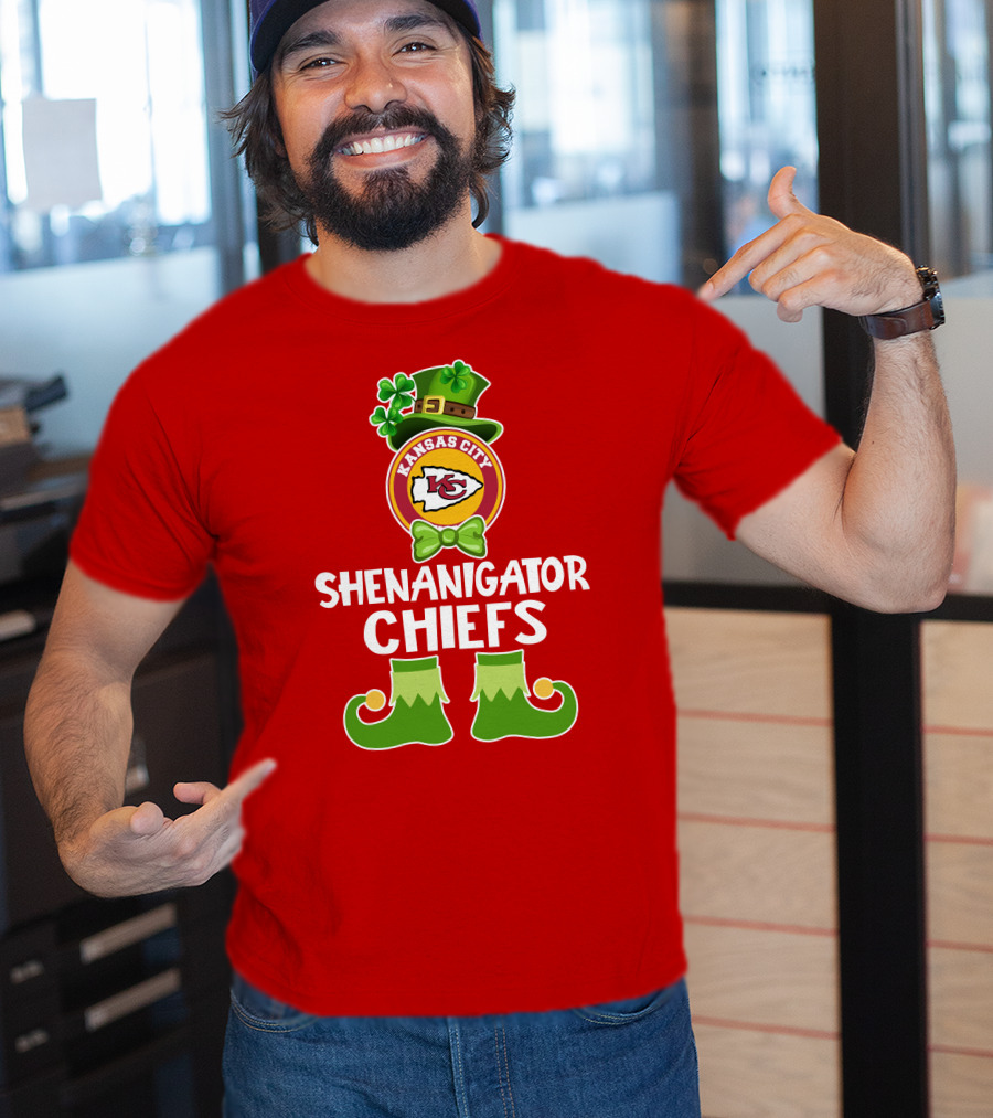 Kansas City Chiefs Shenanigator Leprechaun St. Patrick's Day Fun T-Shirt