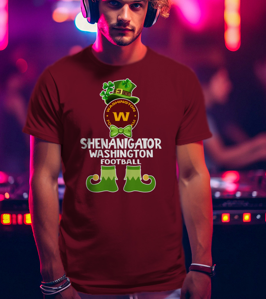 Shenanigator Washington Football Fun Leprechaun St. Patrick's Day T-Shirt