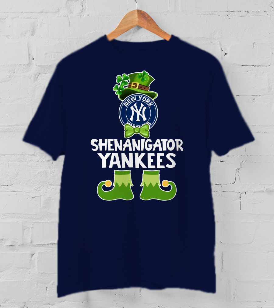Shenanigator St. Patrick's Day New York Yankees Funny Leprechaun T-Shirt