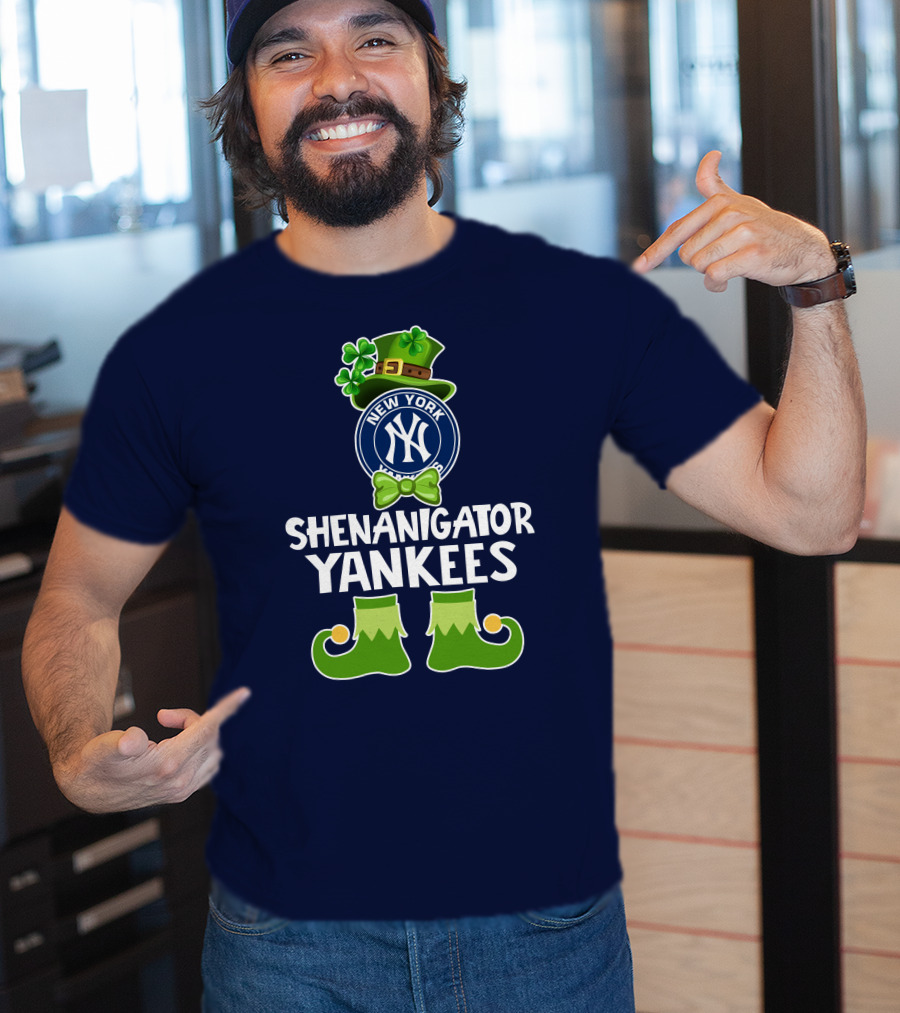Shenanigator St. Patrick's Day New York Yankees Funny Leprechaun T-Shirt