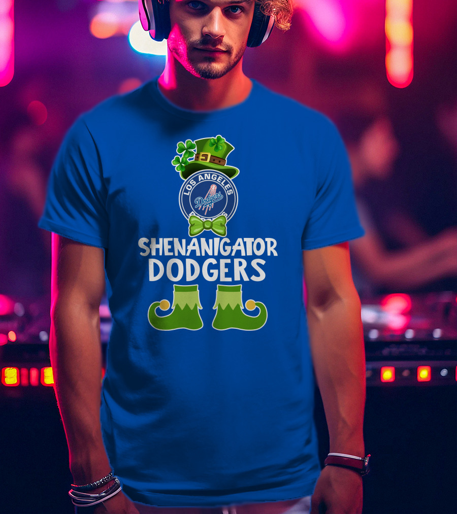Los Angeles Dodgers Funny Leprechaun Shenanigator St. Patrick's Day T-Shirt