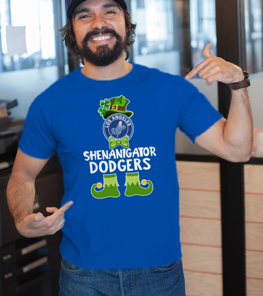 Los Angeles Dodgers Funny Leprechaun Shenanigator St. Patrick's Day T-Shirt
