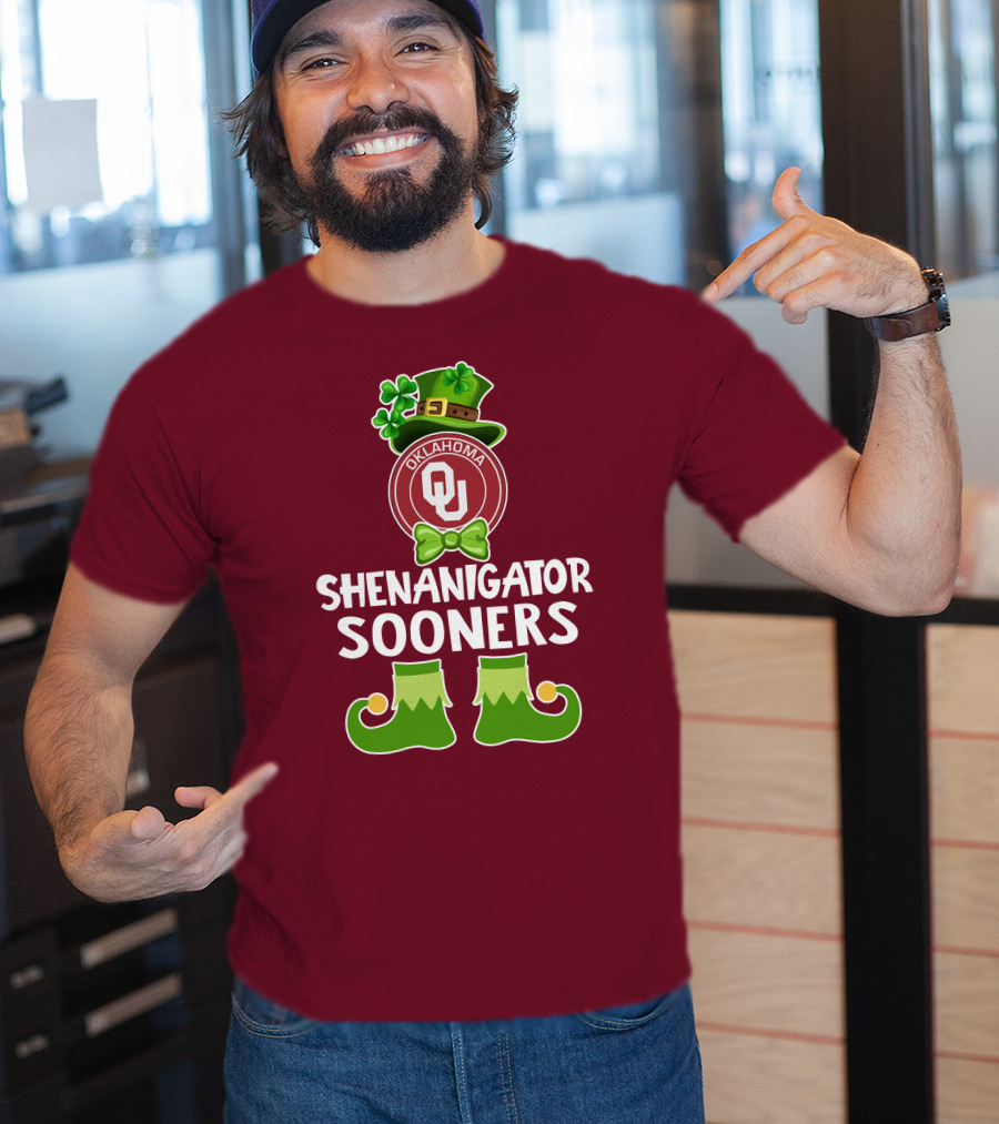 Shenanigator Oklahoma Sooners Funny Leprechaun St. Patrick's Day T-Shirt