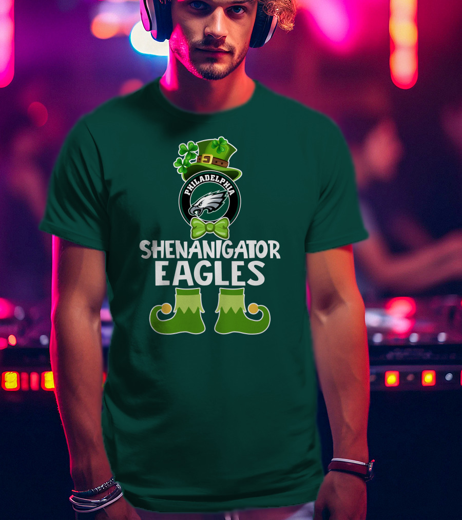 Philadelphia Eagles Shenanigator St. Patrick's Day Funny Leprechaun T-Shirt