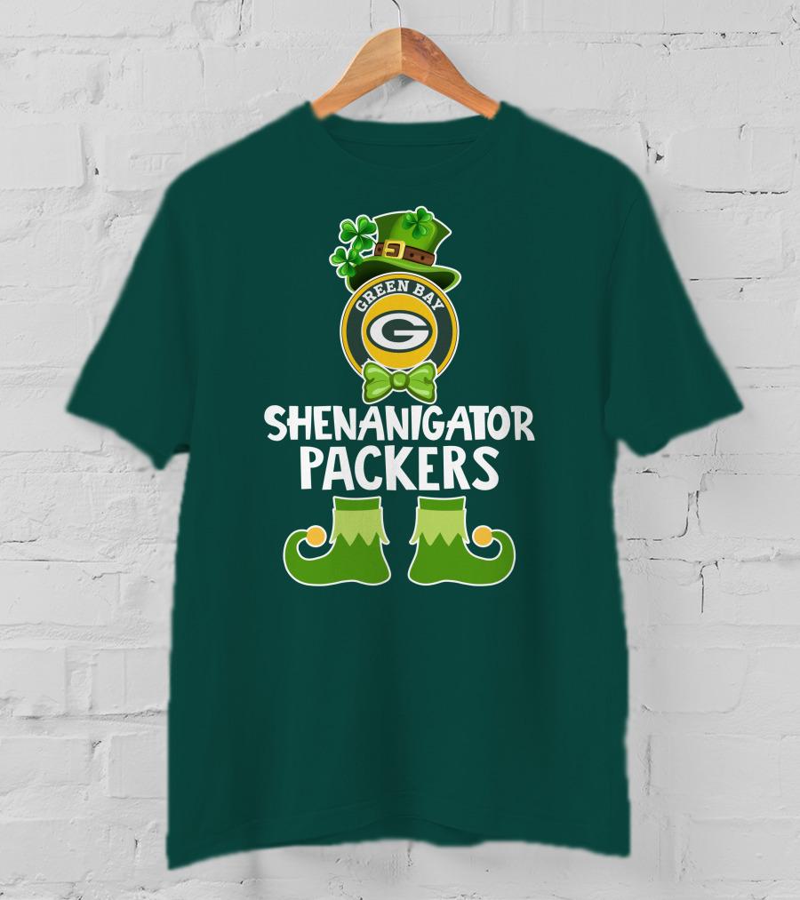 Green Bay Packers Shenanigator Funny Leprechaun St. Patrick's Day T-Shirt