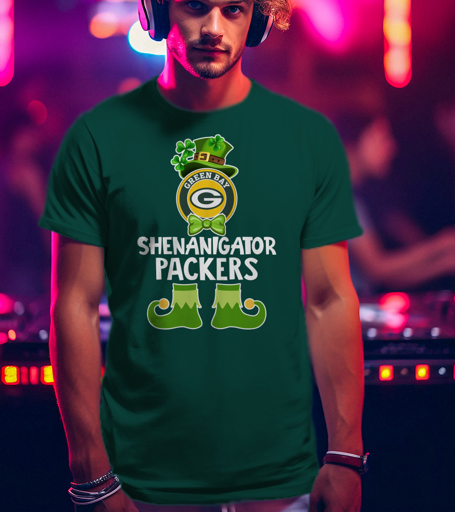 Green Bay Packers Shenanigator Funny Leprechaun St. Patrick's Day T-Shirt