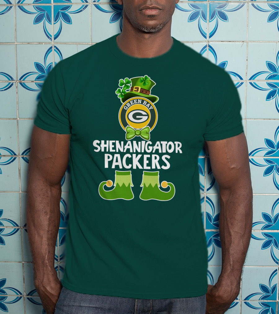 Green Bay Packers Shenanigator Funny Leprechaun St. Patrick's Day T-Shirt