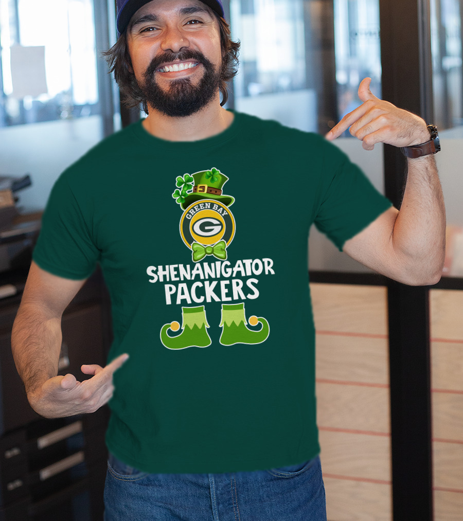 Green Bay Packers Shenanigator Funny Leprechaun St. Patrick's Day T-Shirt