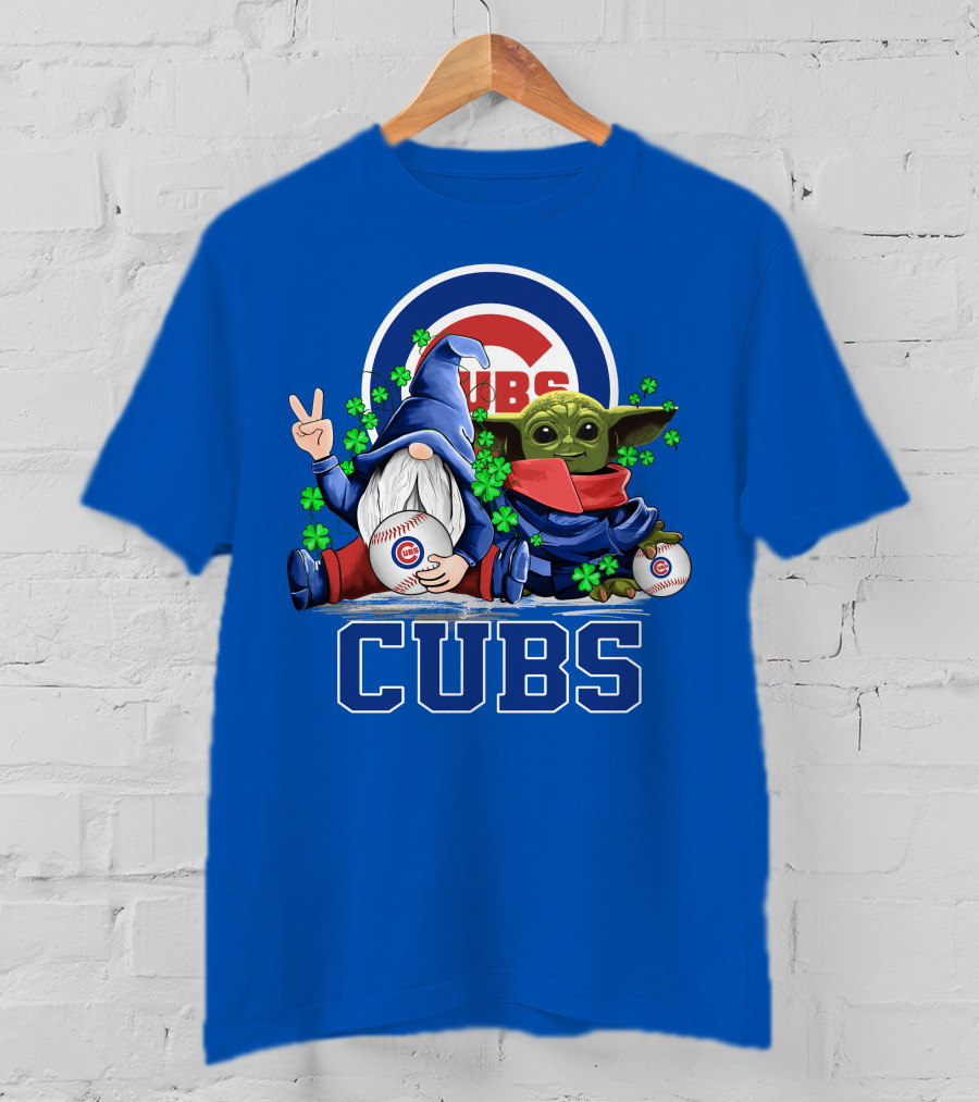 Chicago Cubs Leprechaun Gnome Baby Yoda Baseball Clover T-Shirt