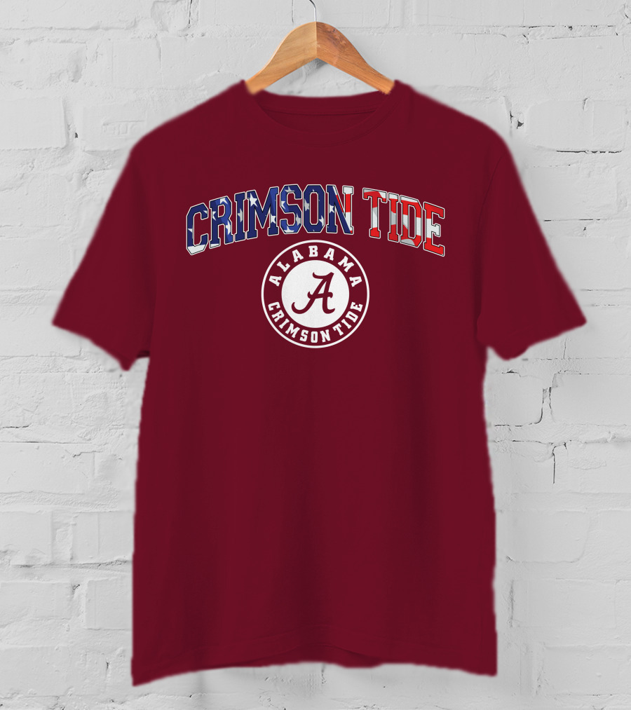 Alabama Crimson Tide American Flag Crimson Tide Circle T-Shirt