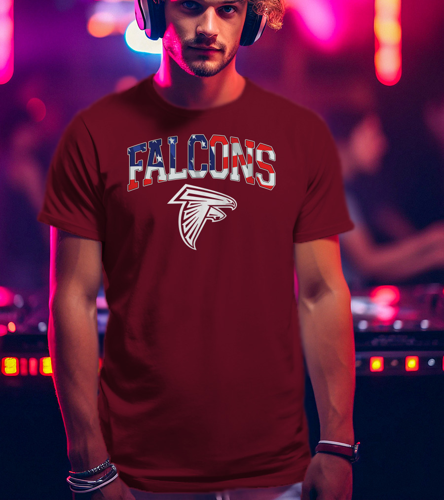 Falcons American Flag Patriots Football T-Shirt