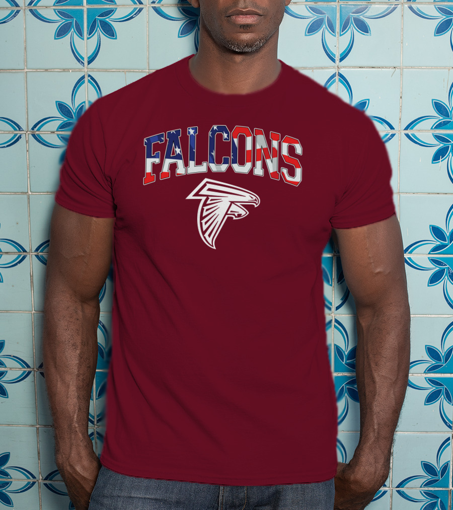 Falcons American Flag Patriots Football T-Shirt