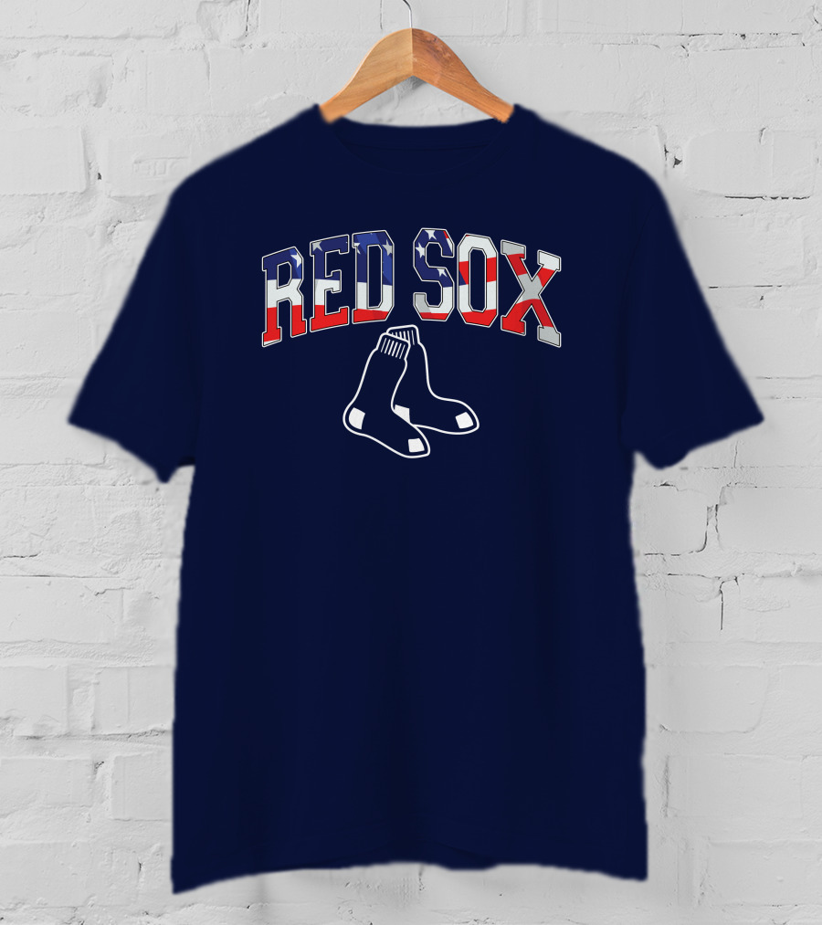 Boston Red Sox American Flag Socks T-Shirt