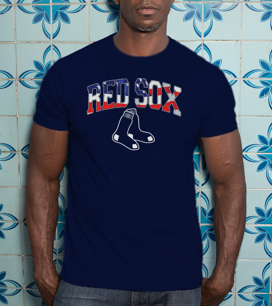 Boston Red Sox American Flag Socks T-Shirt