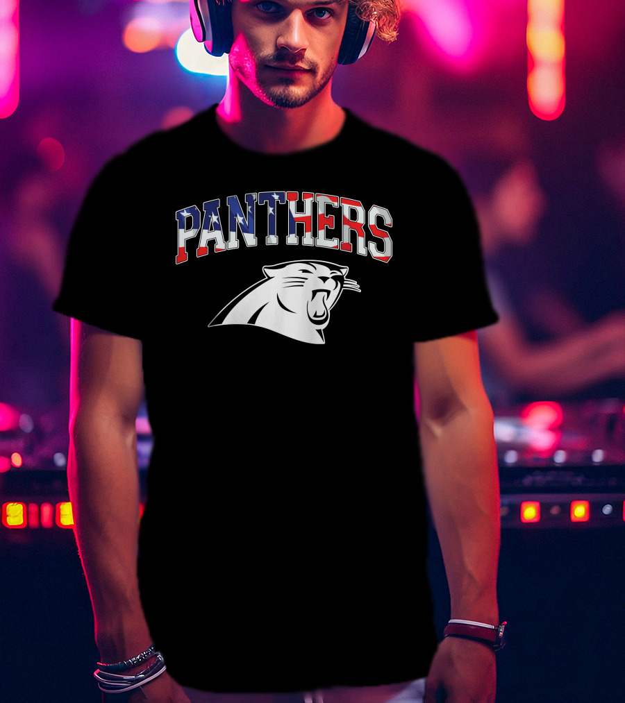 Panthers American Flag T-Shirt