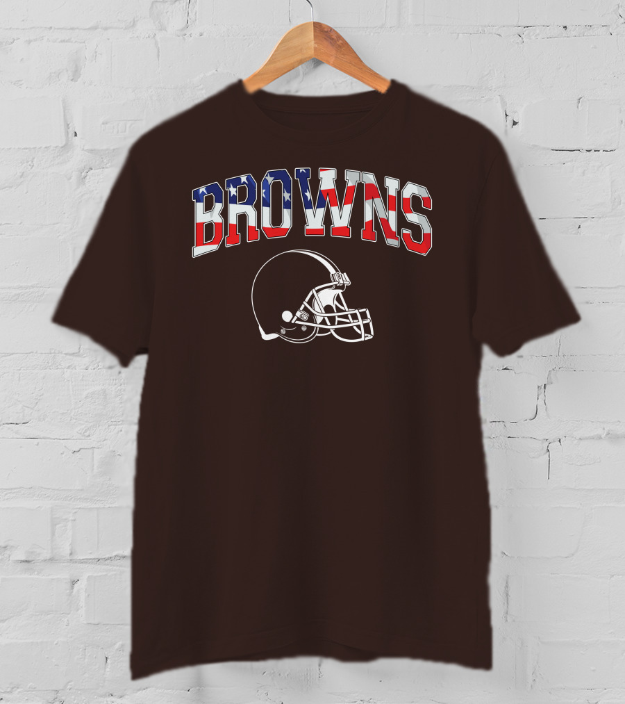 Browns American Flag Helmet T-Shirt