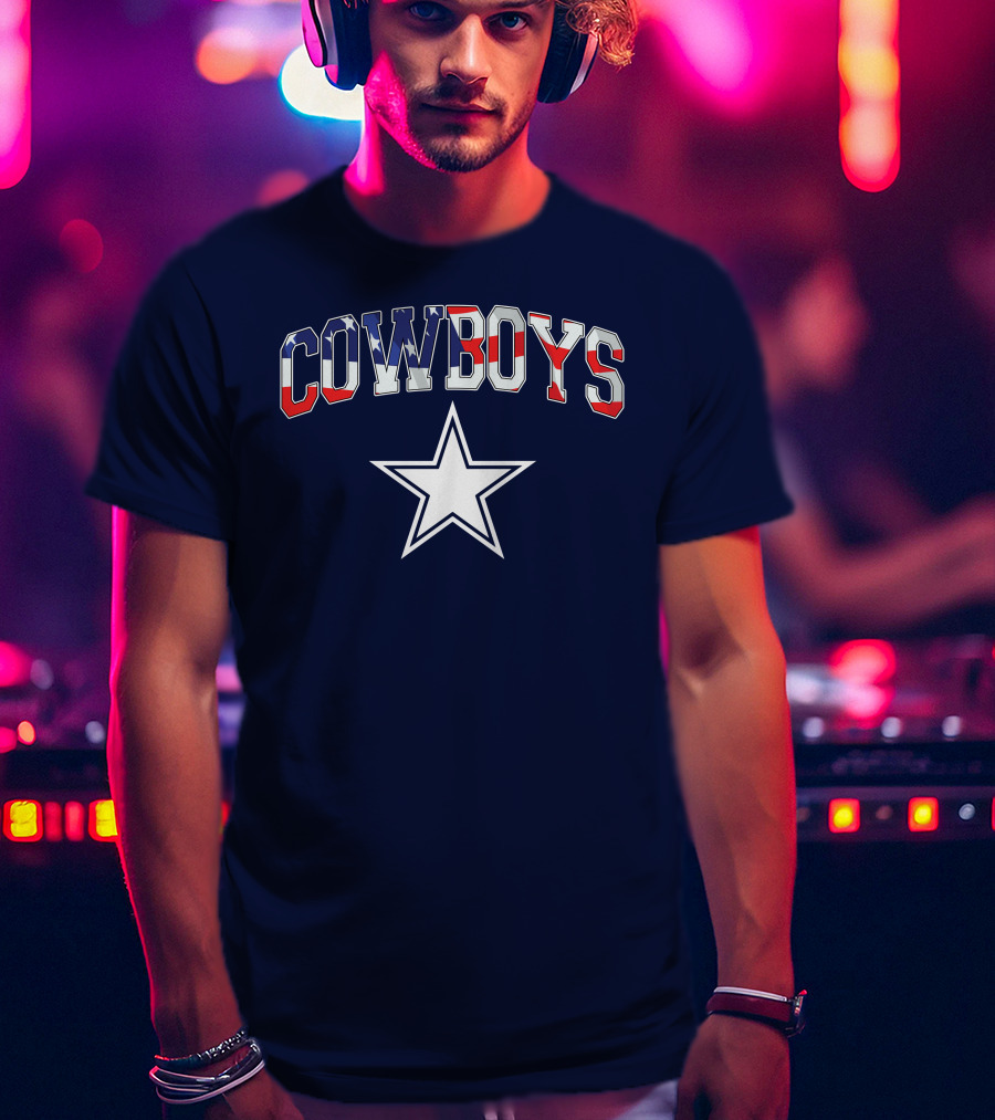 Dallas Cowboys COWBOYS American Flag Star T-Shirt