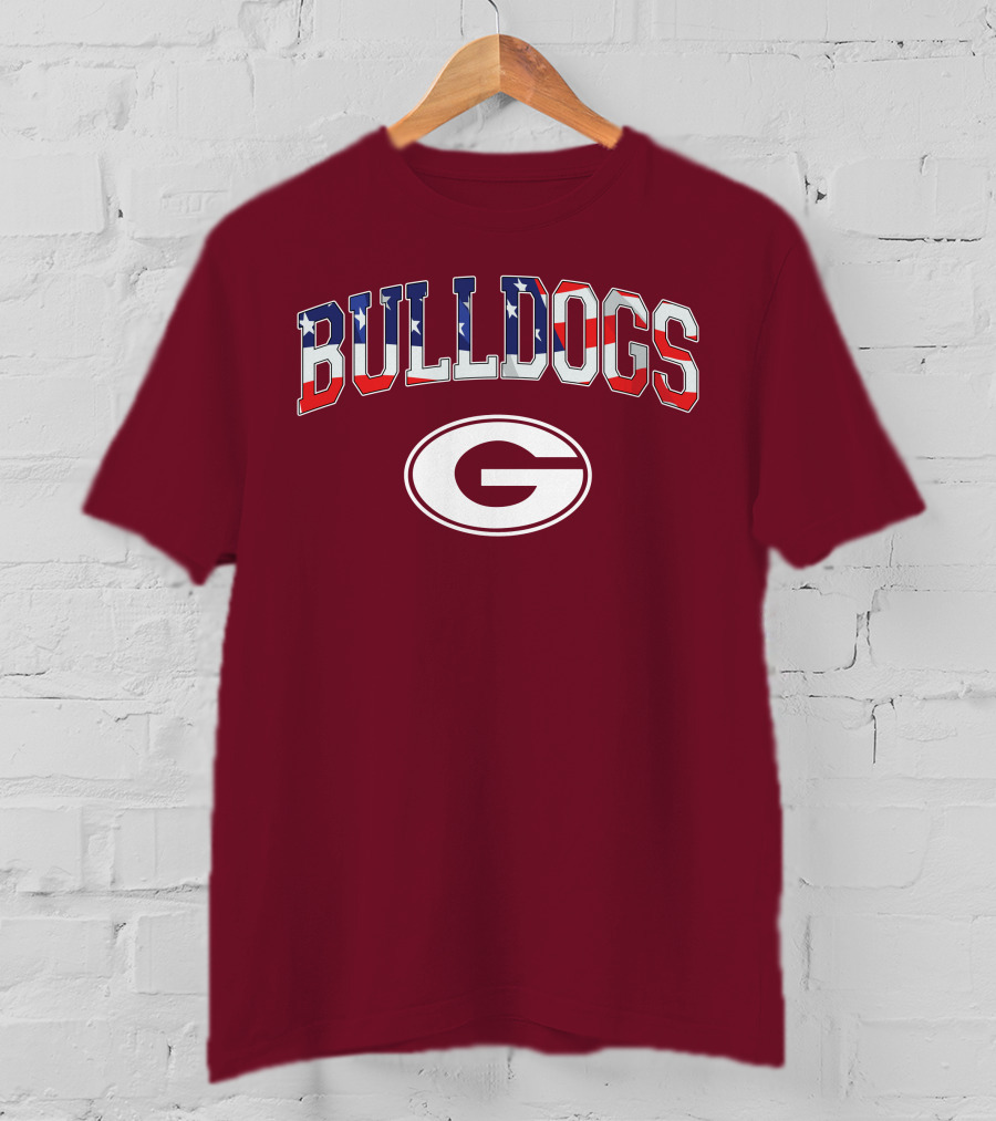 Georgia Bulldogs G Logo American Flag Bulldogs T-Shirt