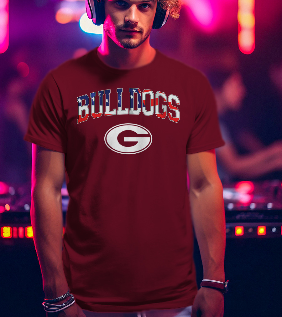 Georgia Bulldogs G Logo American Flag Bulldogs T-Shirt