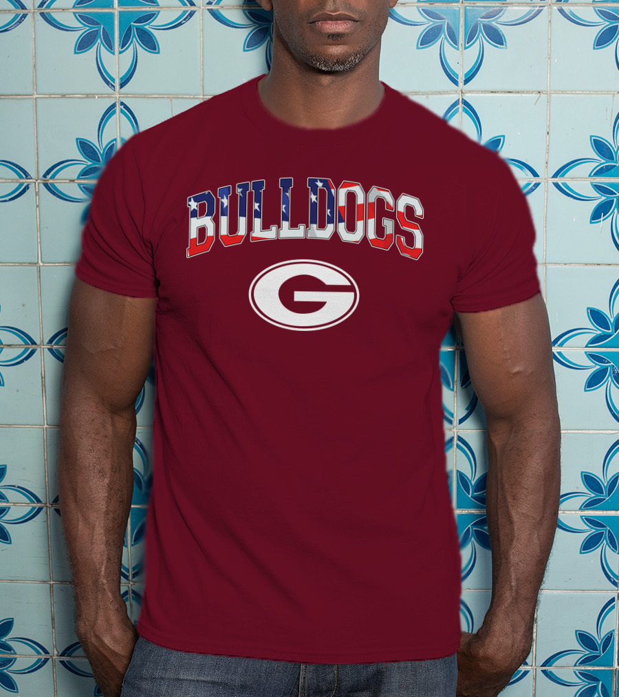Georgia Bulldogs G Logo American Flag Bulldogs T-Shirt