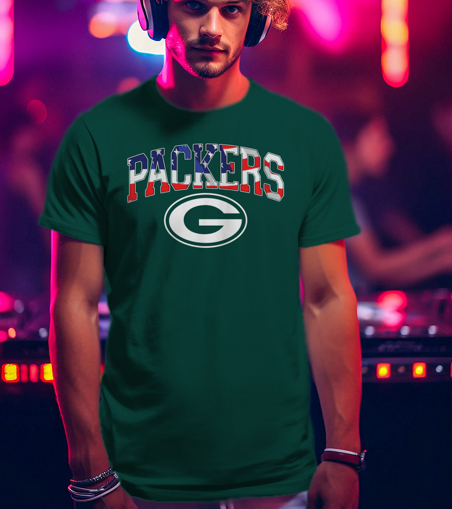 Packers G Logo American Flag T-Shirt