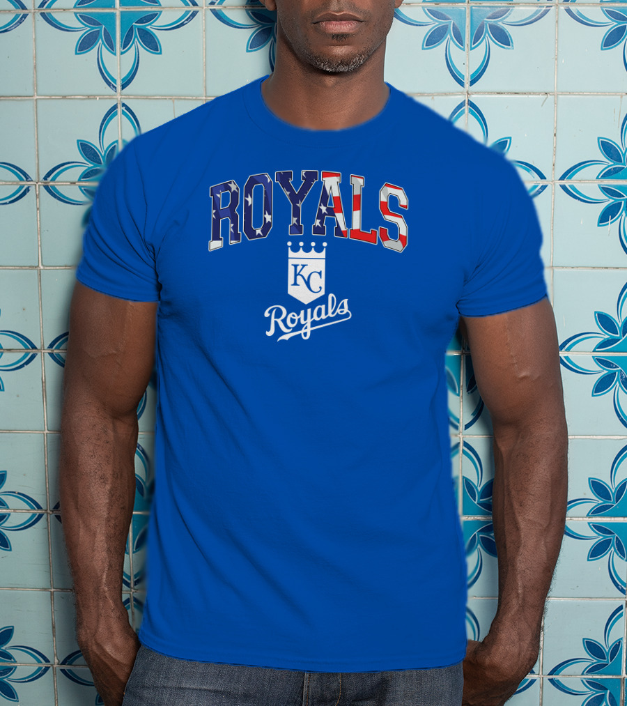 Kansas City Royals KC American Flag Logo Royals T-Shirt