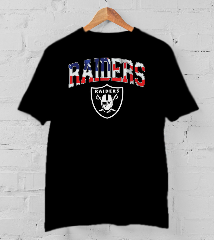 Raiders American Flag Shield T-Shirt