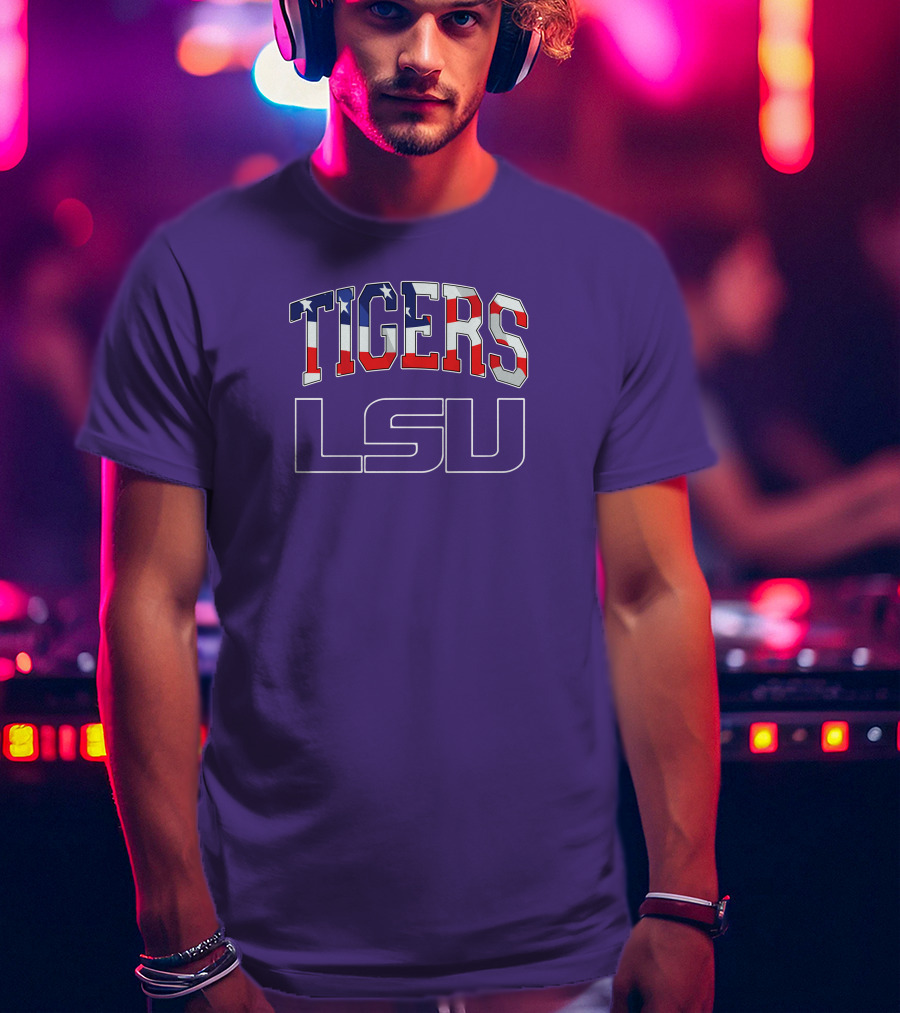 LSU Tigers American Flag T-Shirt