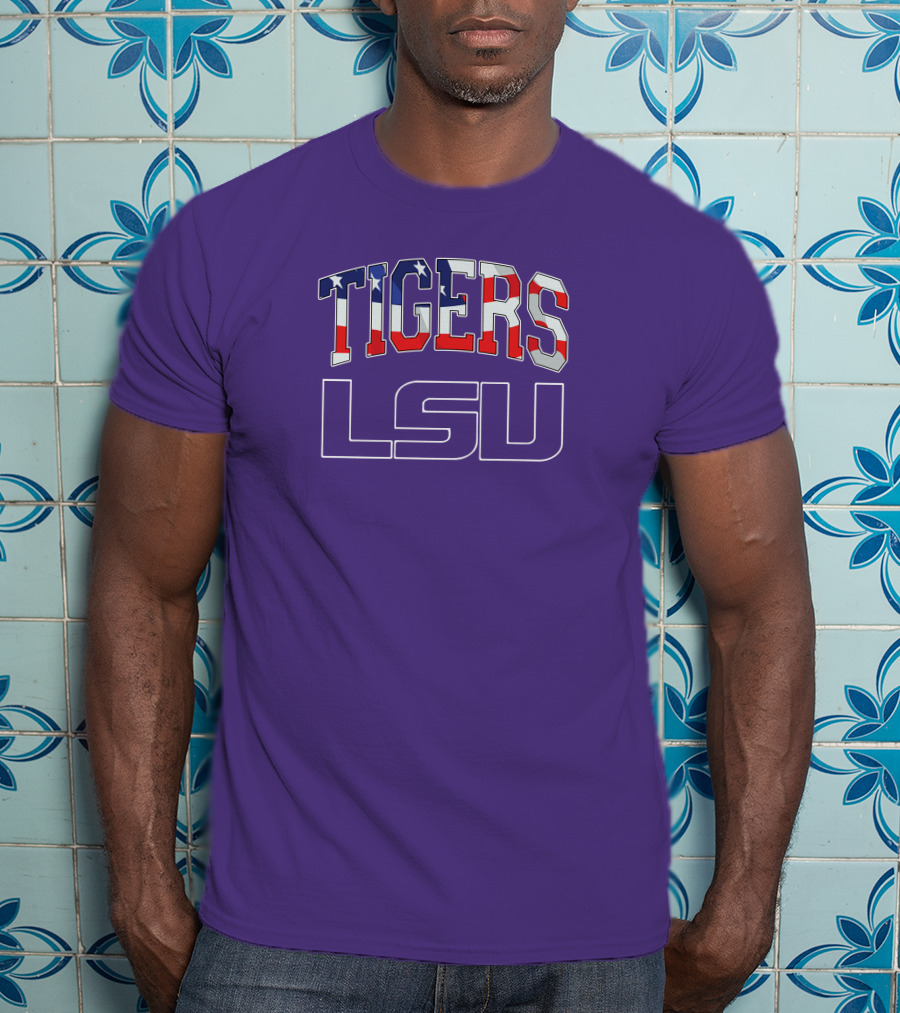 LSU Tigers American Flag T-Shirt
