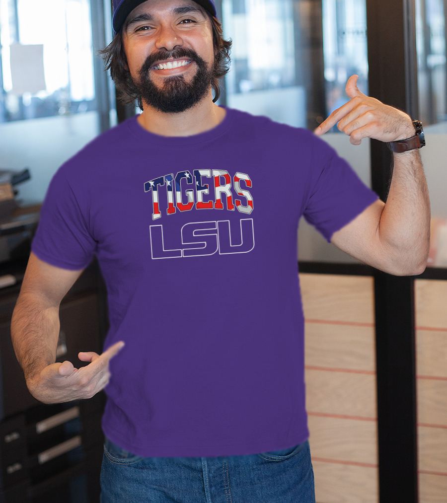 LSU Tigers American Flag T-Shirt