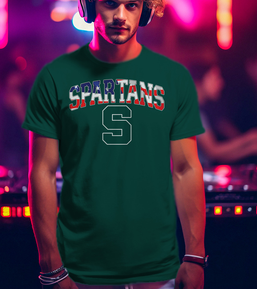 SPARTANS American Flag S T-Shirt