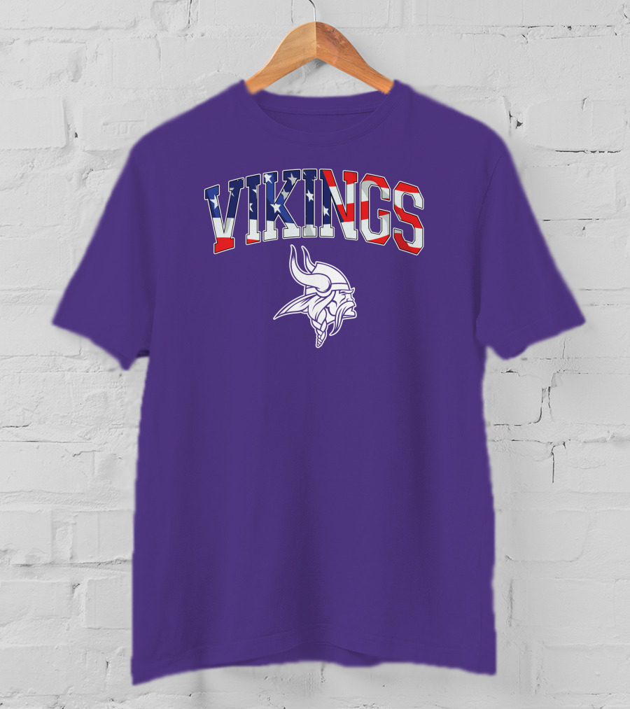 Vikings American Flag Design Minnesota Football Team T-Shirt