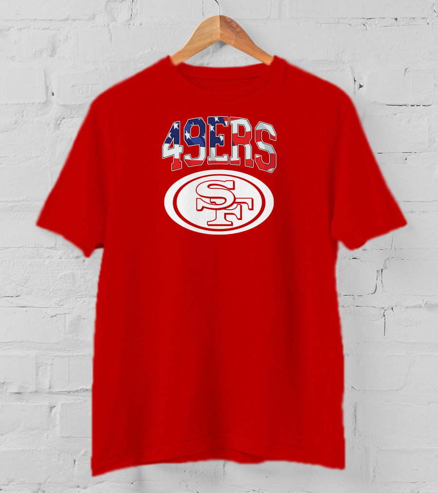 San Francisco 49ers 49ers American Flag SF Oval T-Shirt