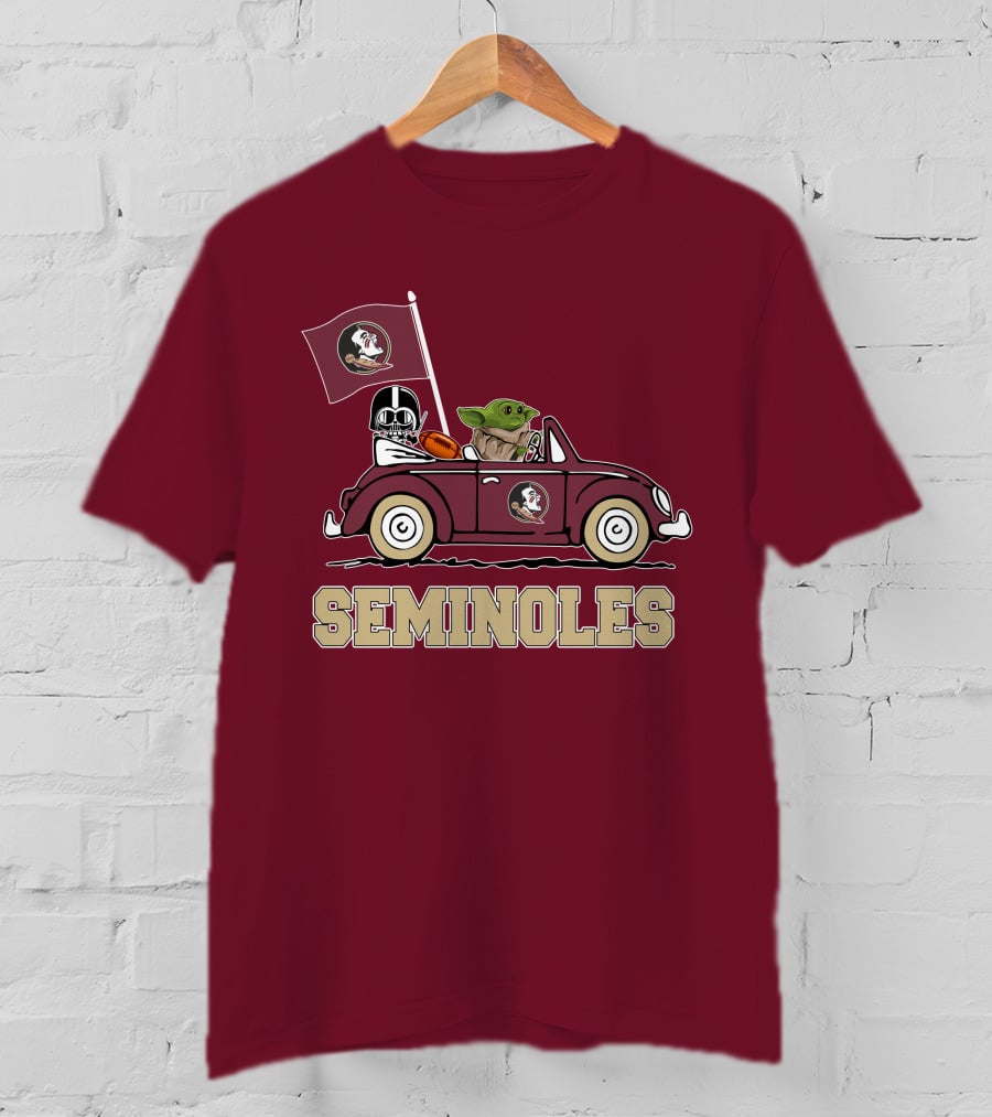 Seminoles Darth Vader Baby Yoda Driving Florida State Star Wars T-Shirt