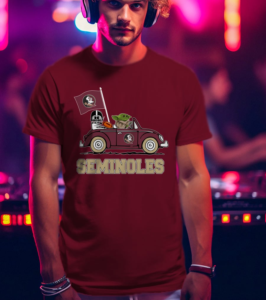 Seminoles Darth Vader Baby Yoda Driving Florida State Star Wars T-Shirt