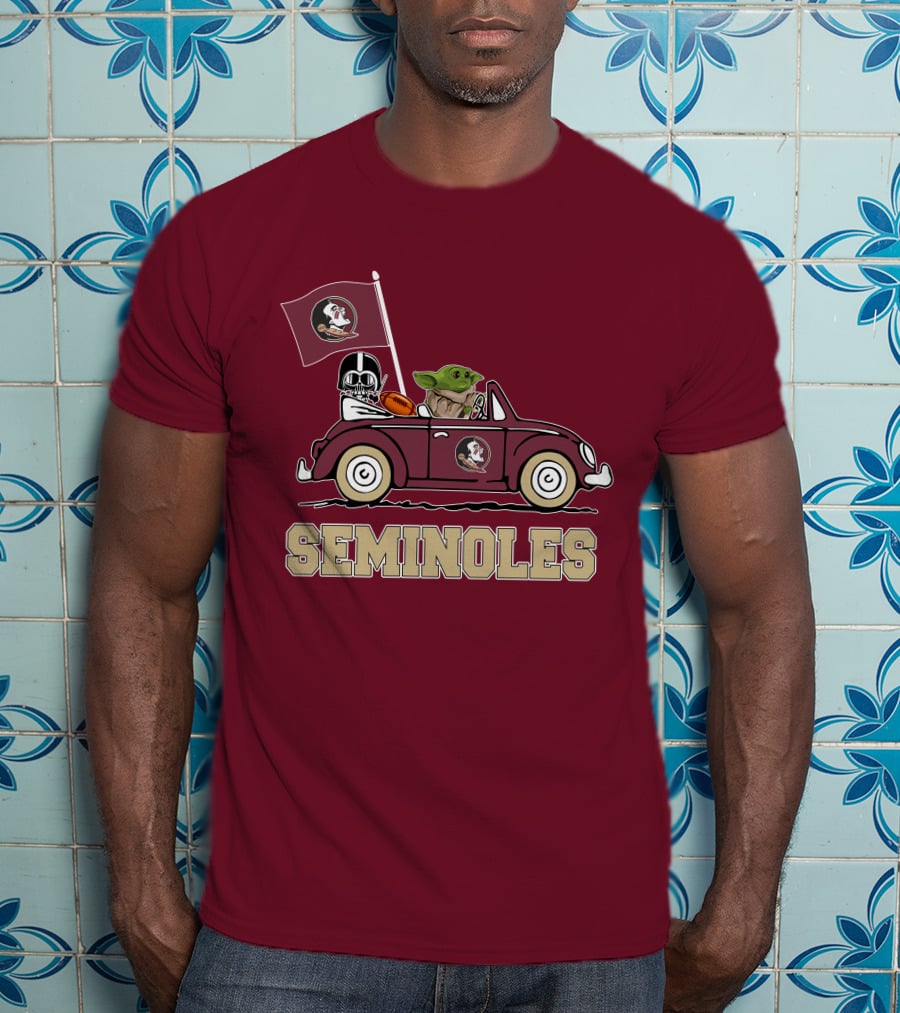 Seminoles Darth Vader Baby Yoda Driving Florida State Star Wars T-Shirt