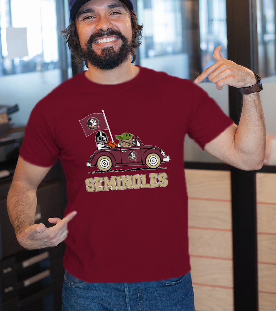 Seminoles Darth Vader Baby Yoda Driving Florida State Star Wars T-Shirt