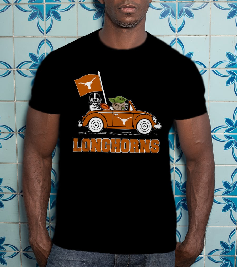 Longhorns Darth Vader Baby Yoda Driving T-Shirt