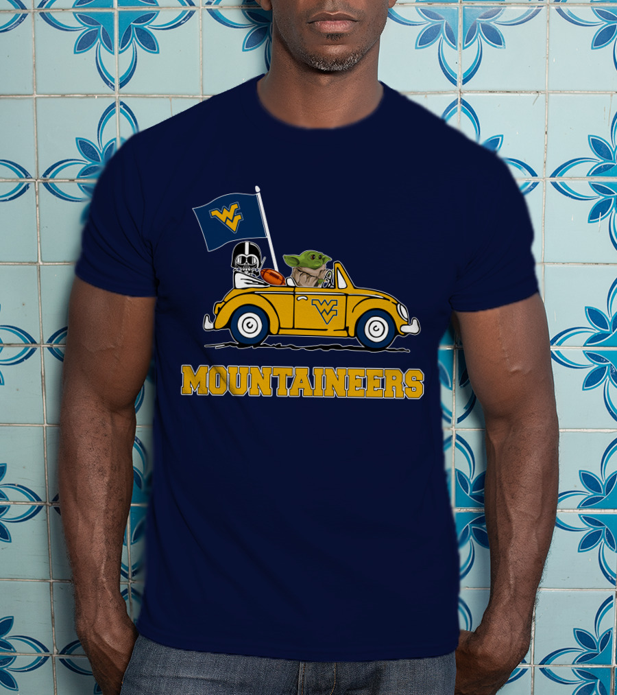 Mountaineers WVM Driving Featuring Baby Yoda And Football Helmet T-Shirt
