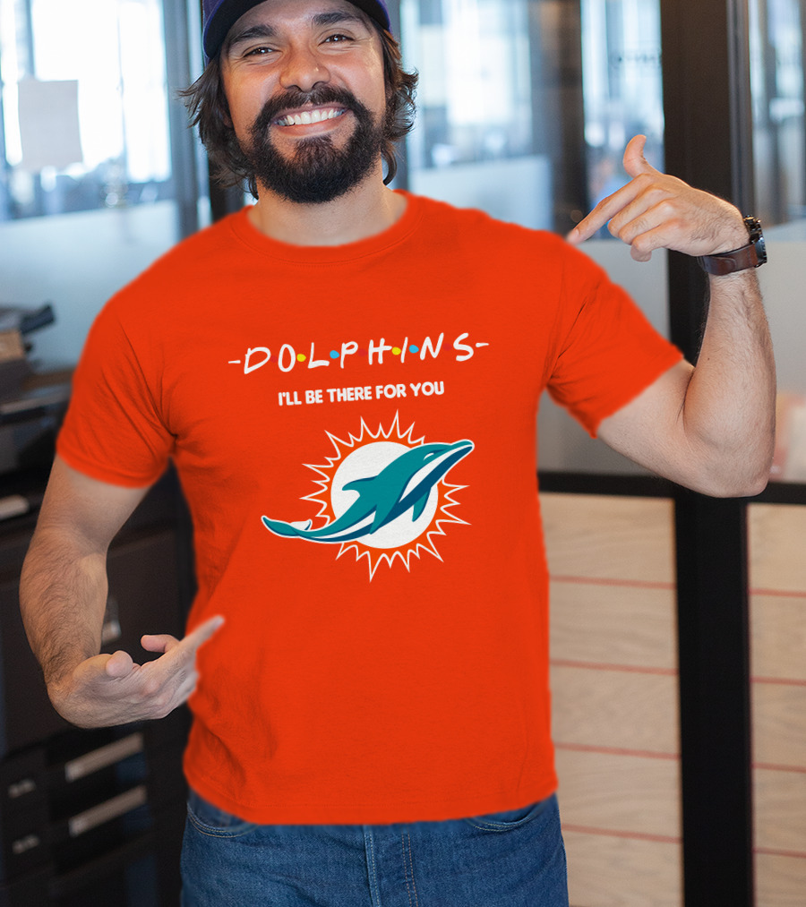 Dolphins I'll Be There For You Logo Friends Style Miami Dolphins T-Shirt