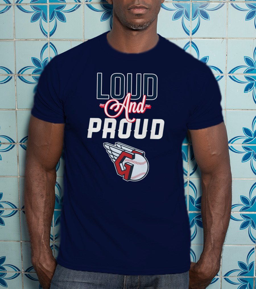 Loud And Proud Cleveland Guardians Winged Baseball T-Shirt