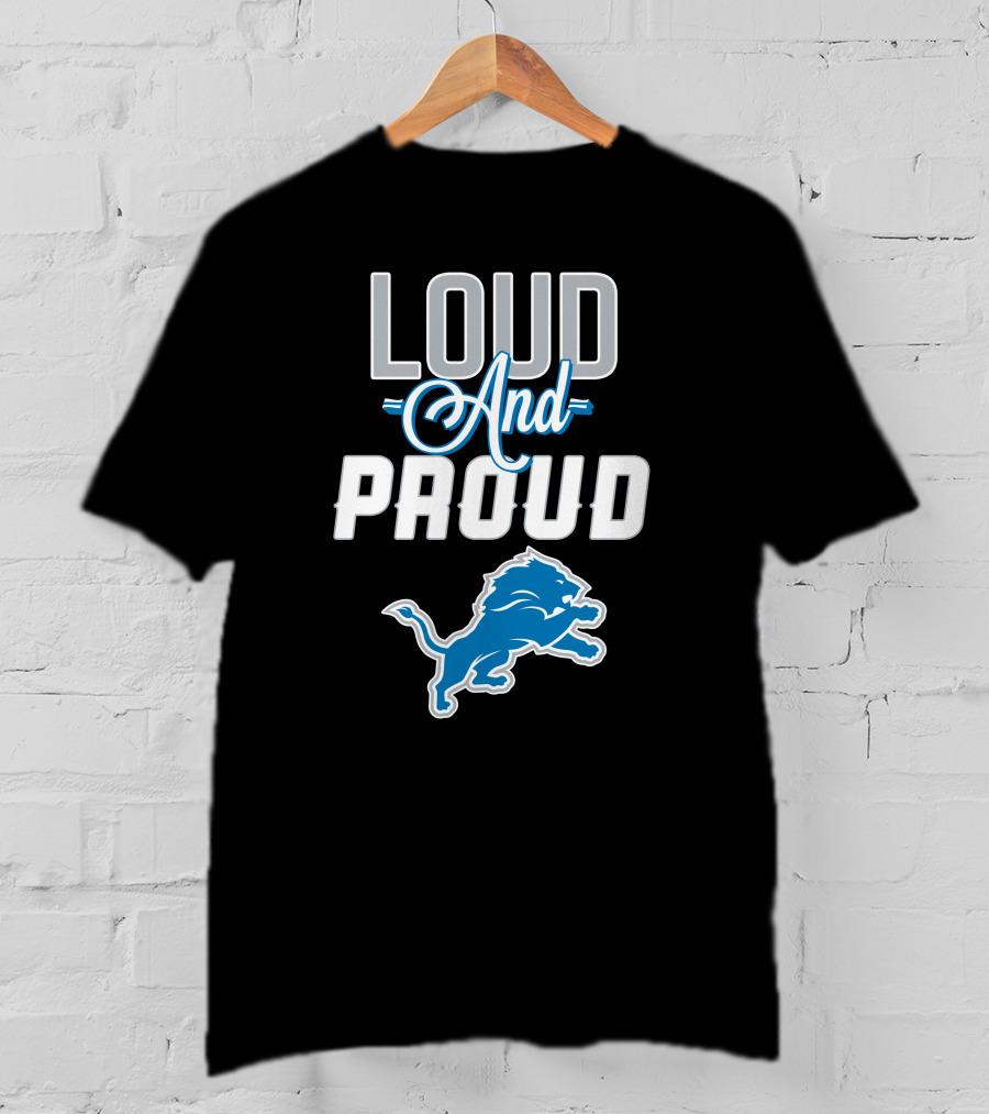 Detroit Lions Loud And Proud With Iconic Blue Lion T-Shirt